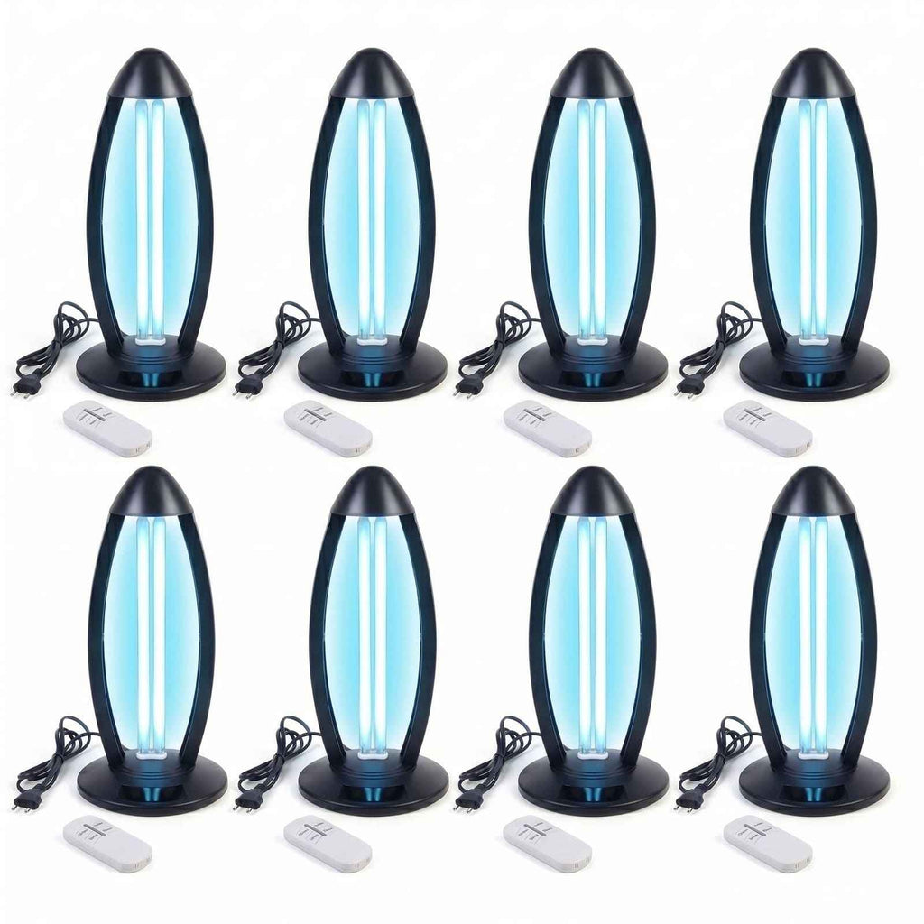 Lampa bactericida UV si Ozon 38W – 60 mp Negru - Set 8 buc - LampiSterilizare.ro