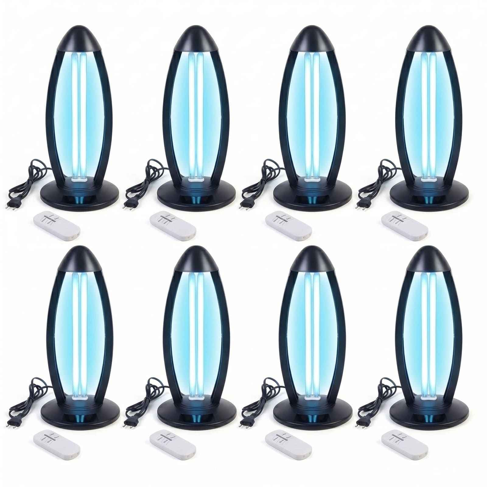 Lampa bactericida UV si Ozon 38W – 60 mp Negru - Set 8 buc - LampiSterilizare.ro